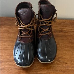 Sperry Brown Leather & Black Duck Boots